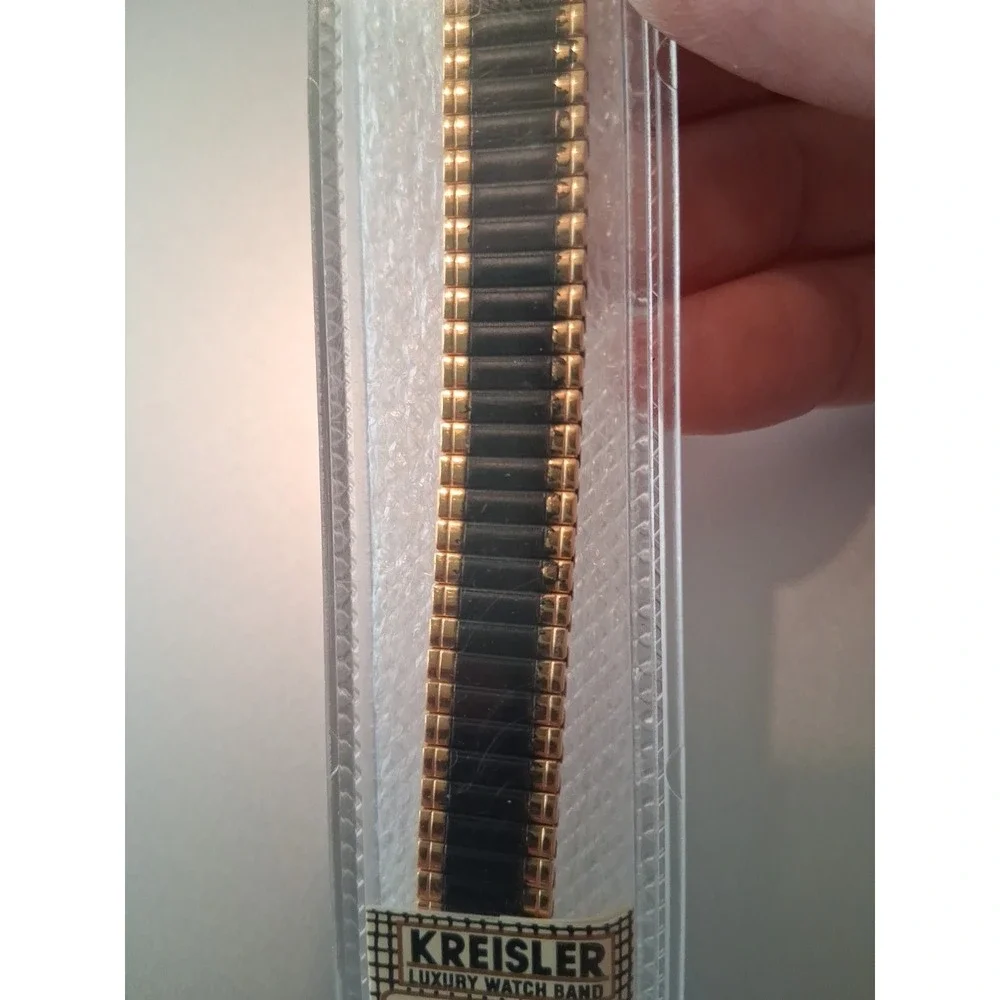 2 Kreisler Watchbands Duraflex Ultra Thin Luxury Black 419BY & Silver Flex-On 7W
